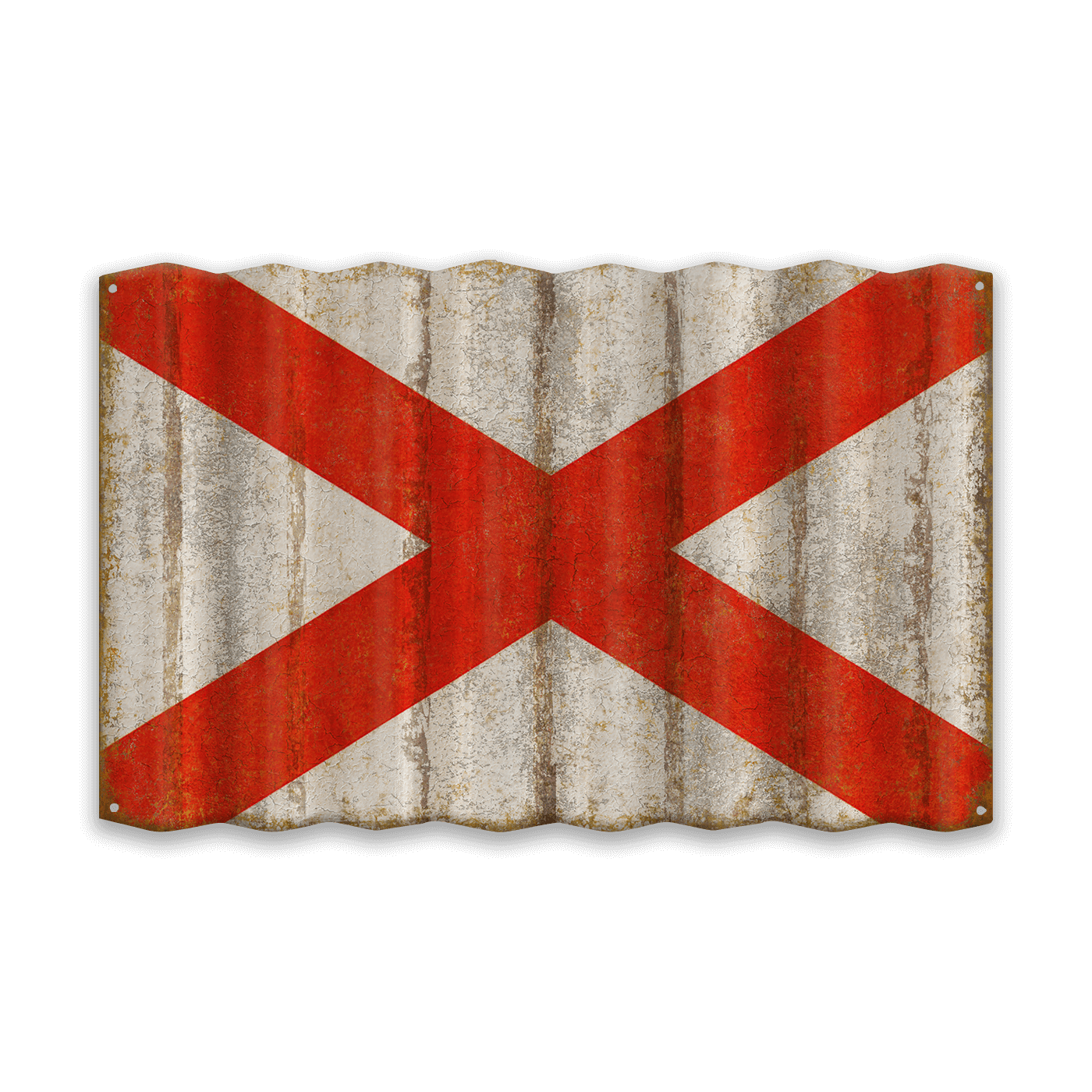 Alabama State Flag - Corrugated Metal Wall Art
