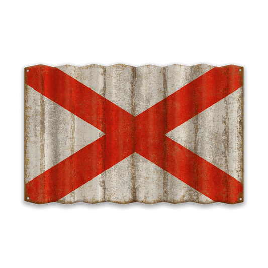 Alabama State Flag - Corrugated Metal Wall Art