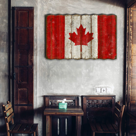 Canadian Flag - Corrugated Metal Wall Art