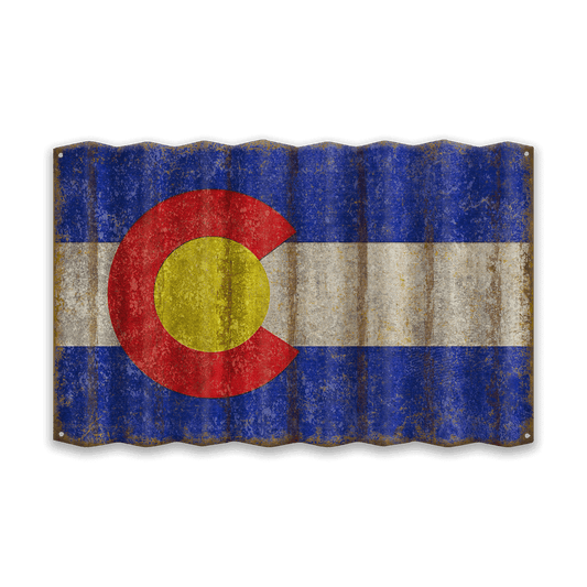 Colorado State Flag - Corrugated Metal Wall Art