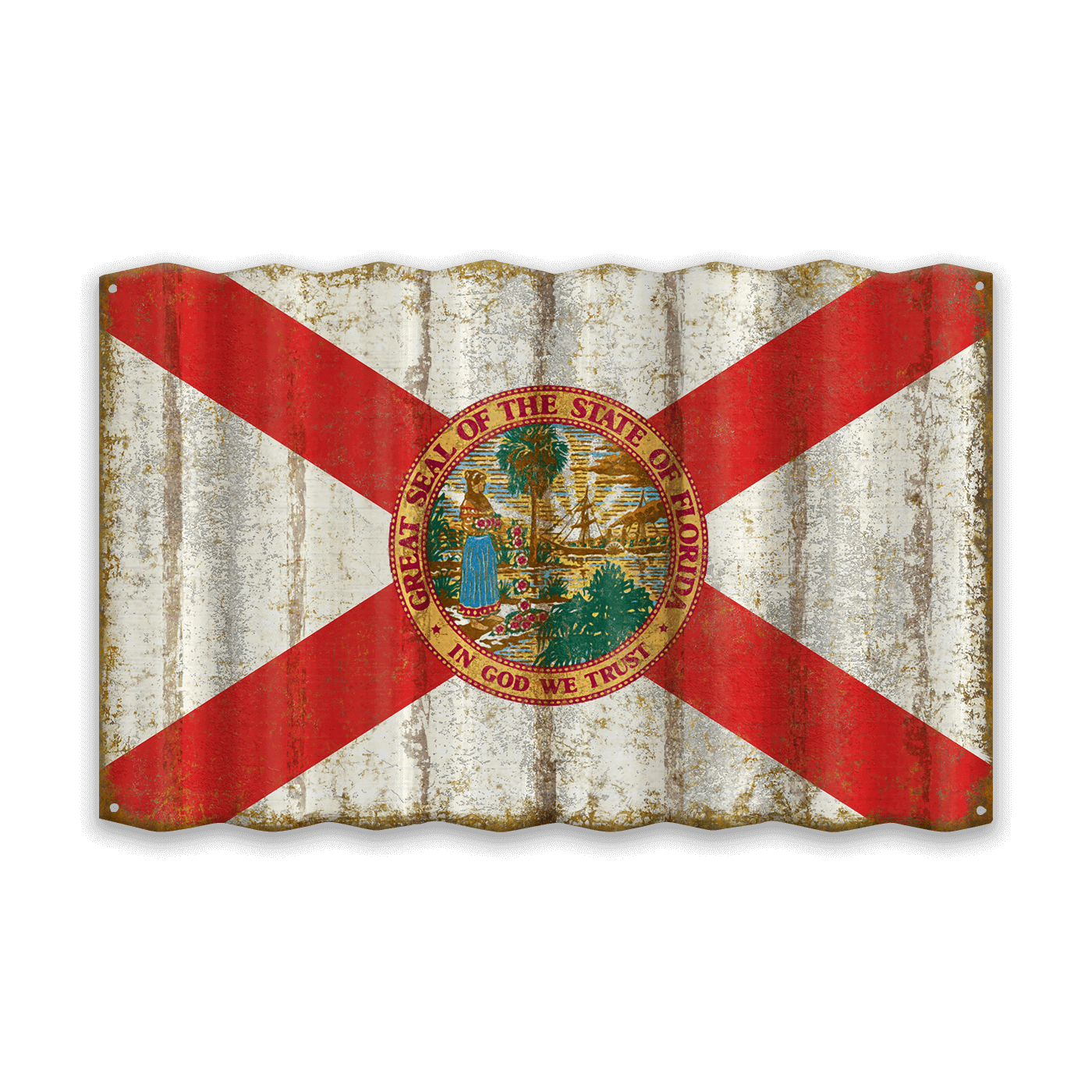 Florida State Flag - Corrugated Metal Wall Art