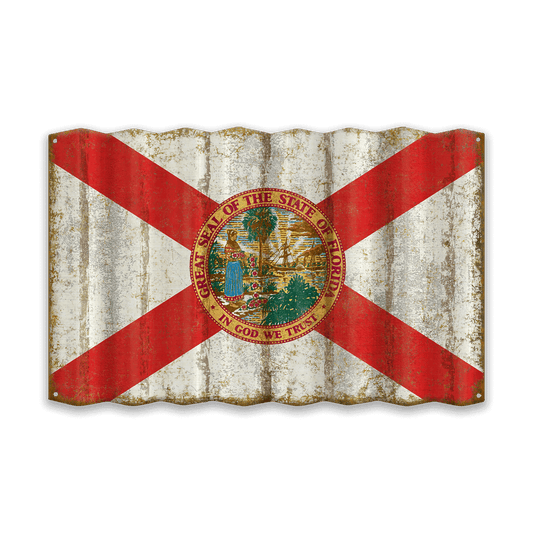 Florida State Flag - Corrugated Metal Wall Art