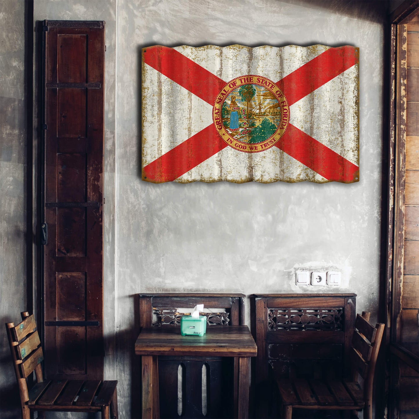 Florida State Flag - Corrugated Metal Wall Art