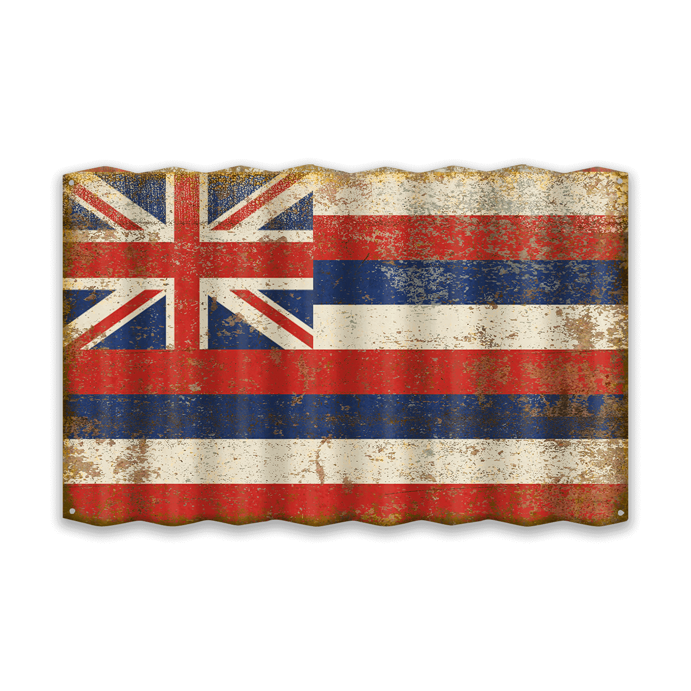 Hawaii State Flag - Corrugated Metal Wall Art