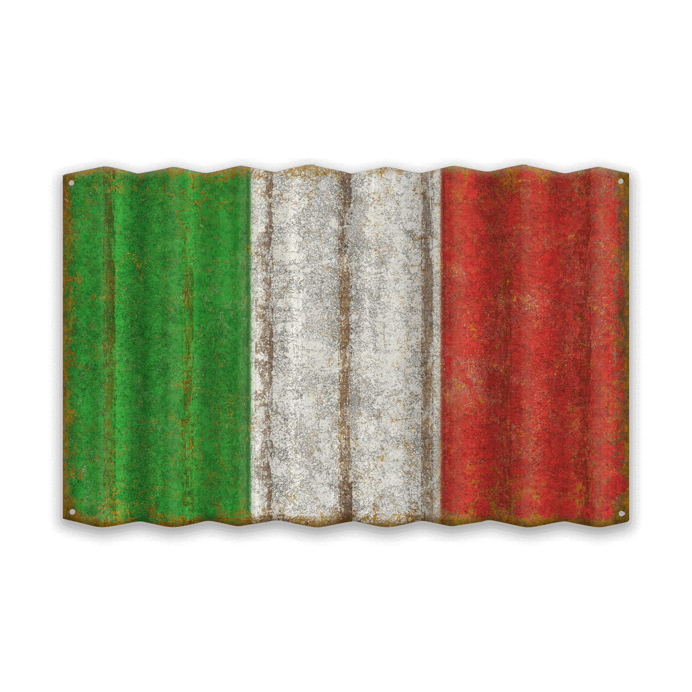 Italian Flag - Corrugated Metal Wall Art