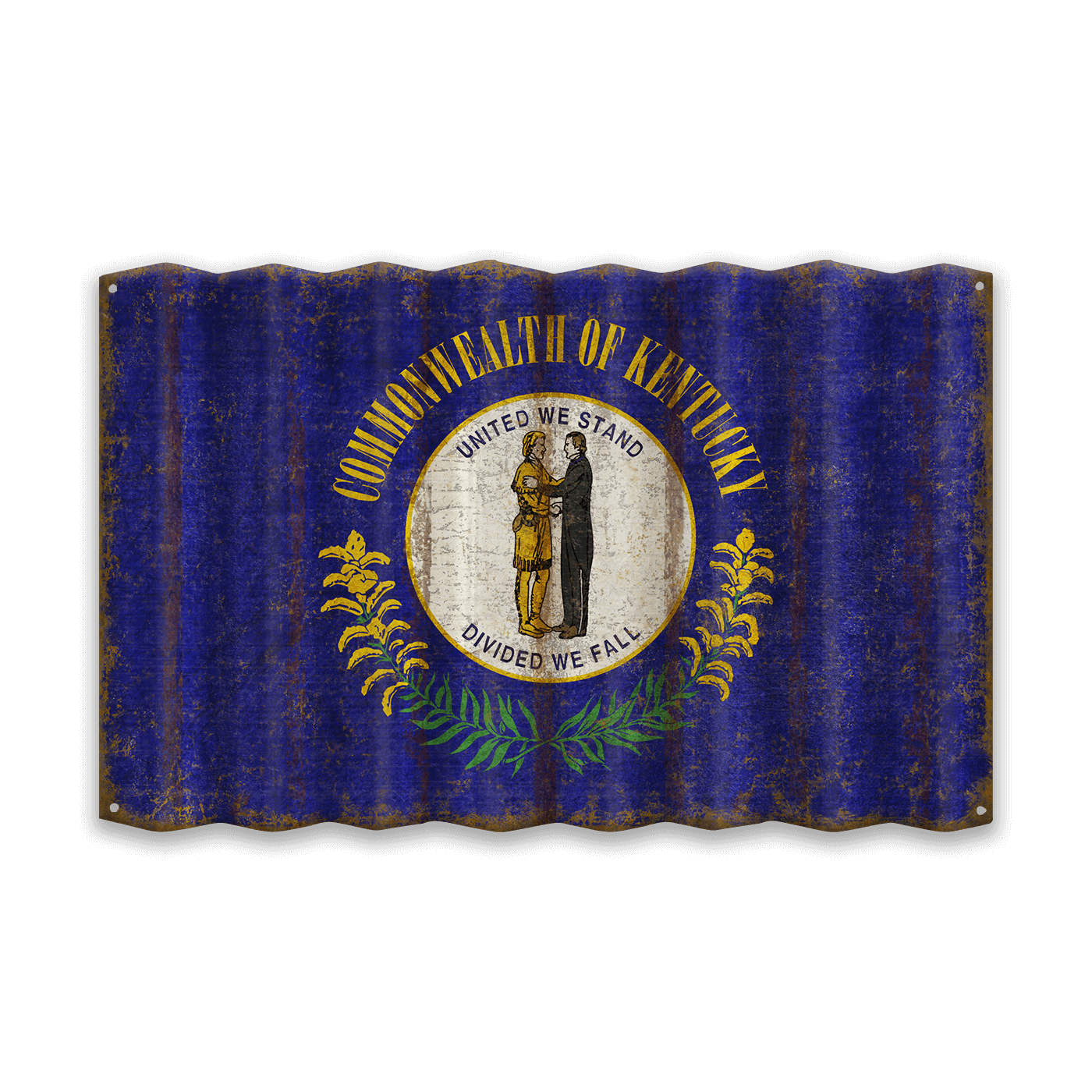 Kentucky State Flag - Corrugated Metal Wall Art