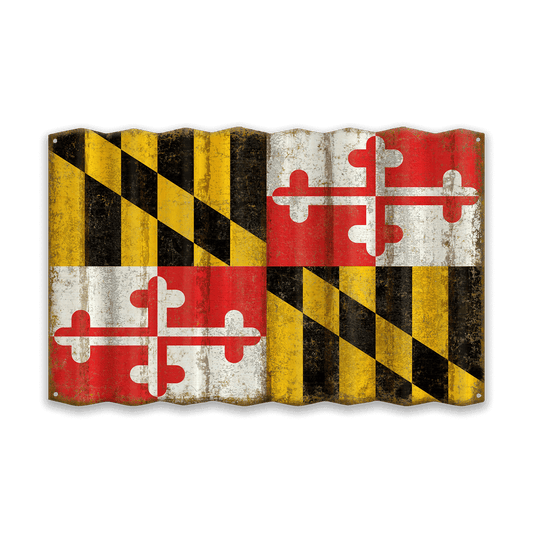 Maryland State Flag - Corrugated Metal Wall Art