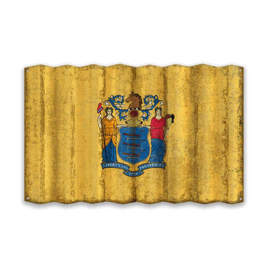New Jersey State Flag - Corrugated Metal Wall Art