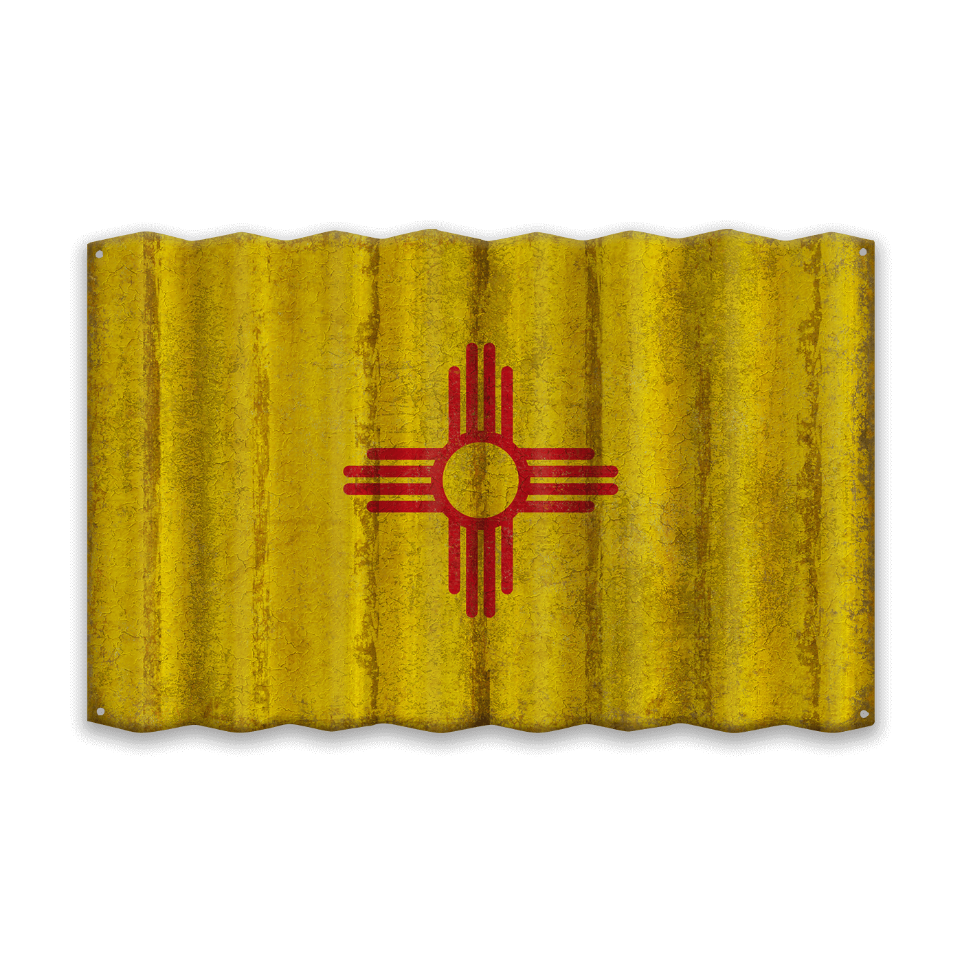 New Mexico State Flag - Corrugated Metal Wall Art