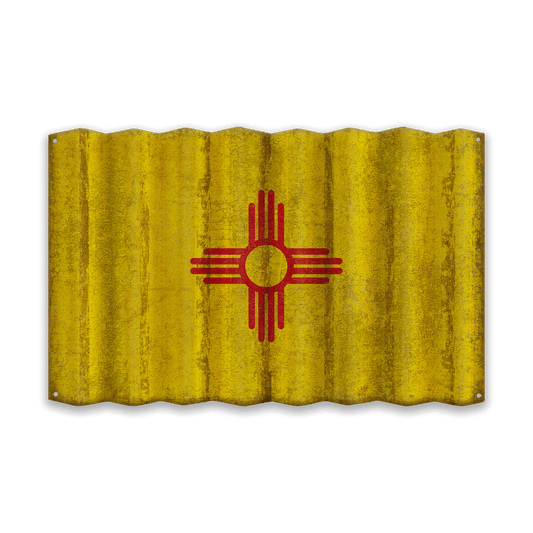 New Mexico State Flag - Corrugated Metal Wall Art