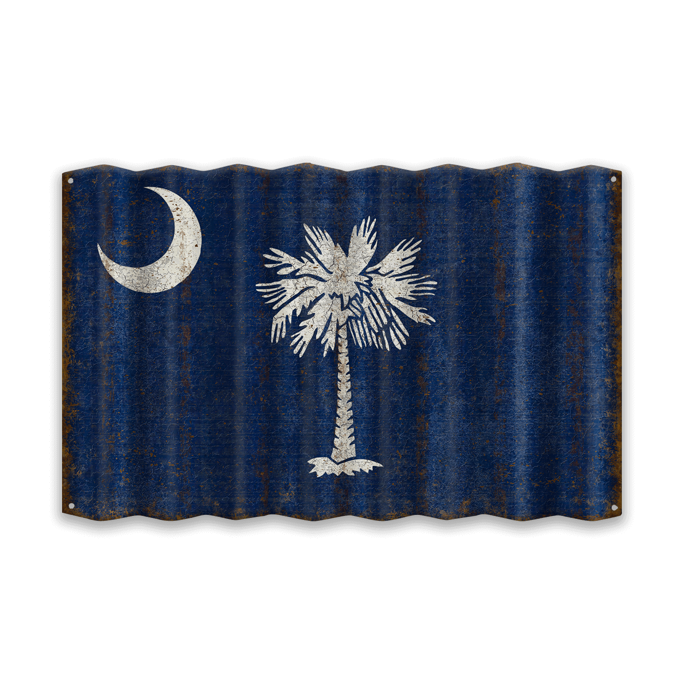 South Carolina State Flag - Corrugated Metal Wall Art