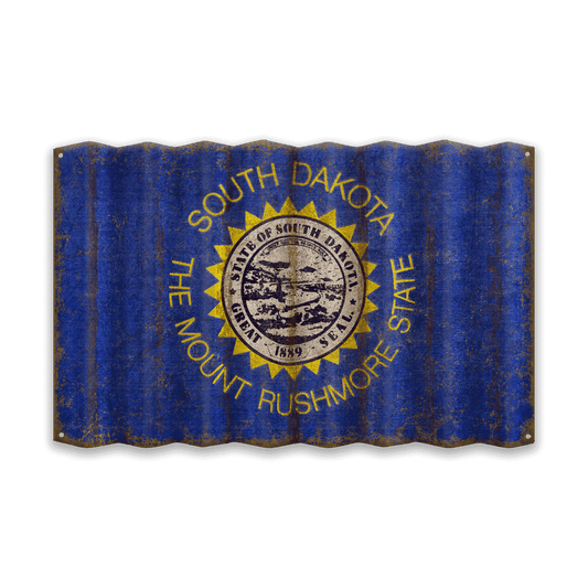 South Dakota State Flag - Corrugated Metal Wall Art