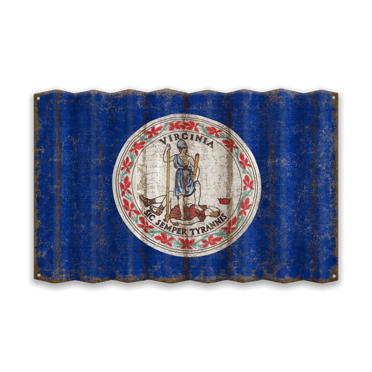 Virginia State Flag - Corrugated Metal Wall Art