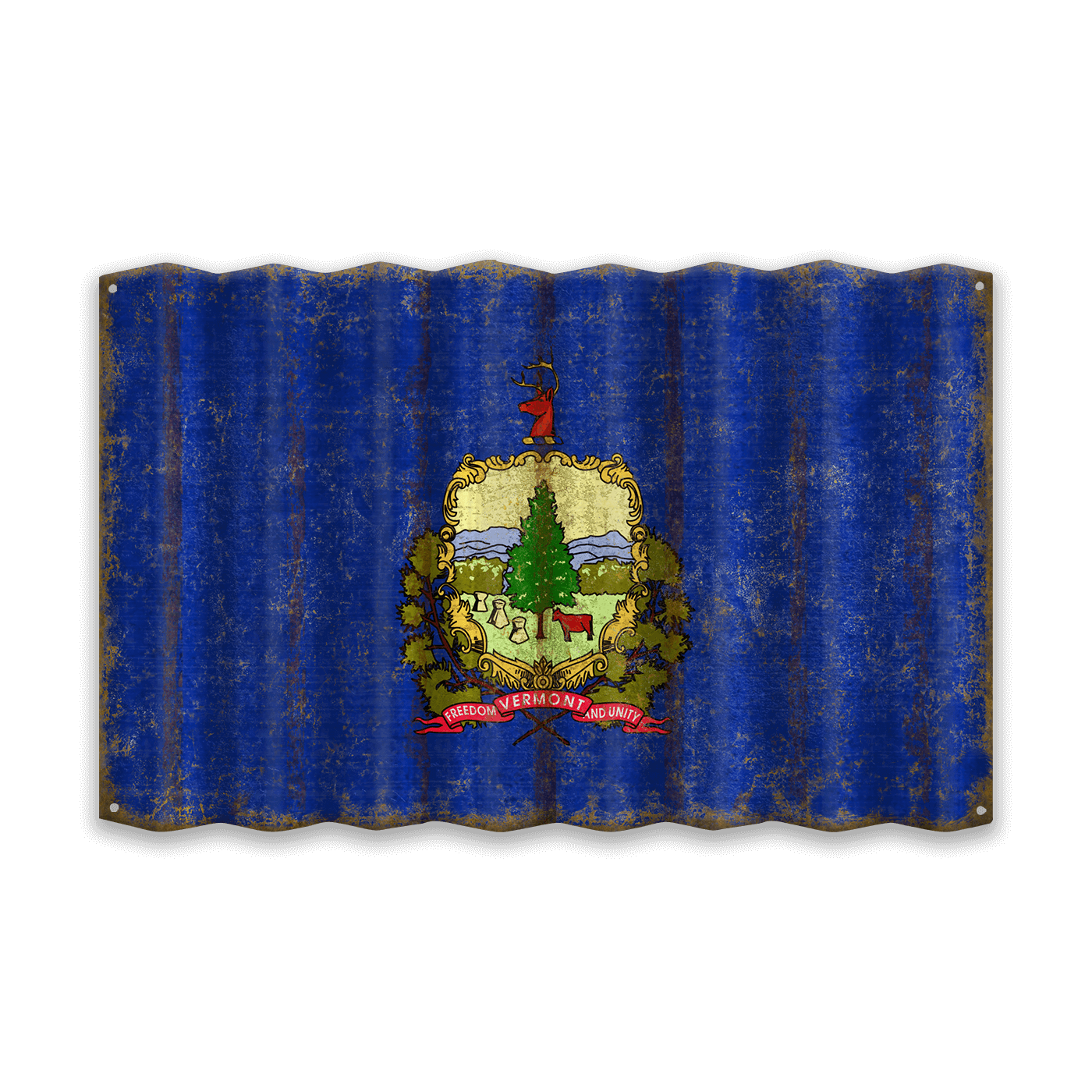 Vermont State Flag - Corrugated Metal Wall Art