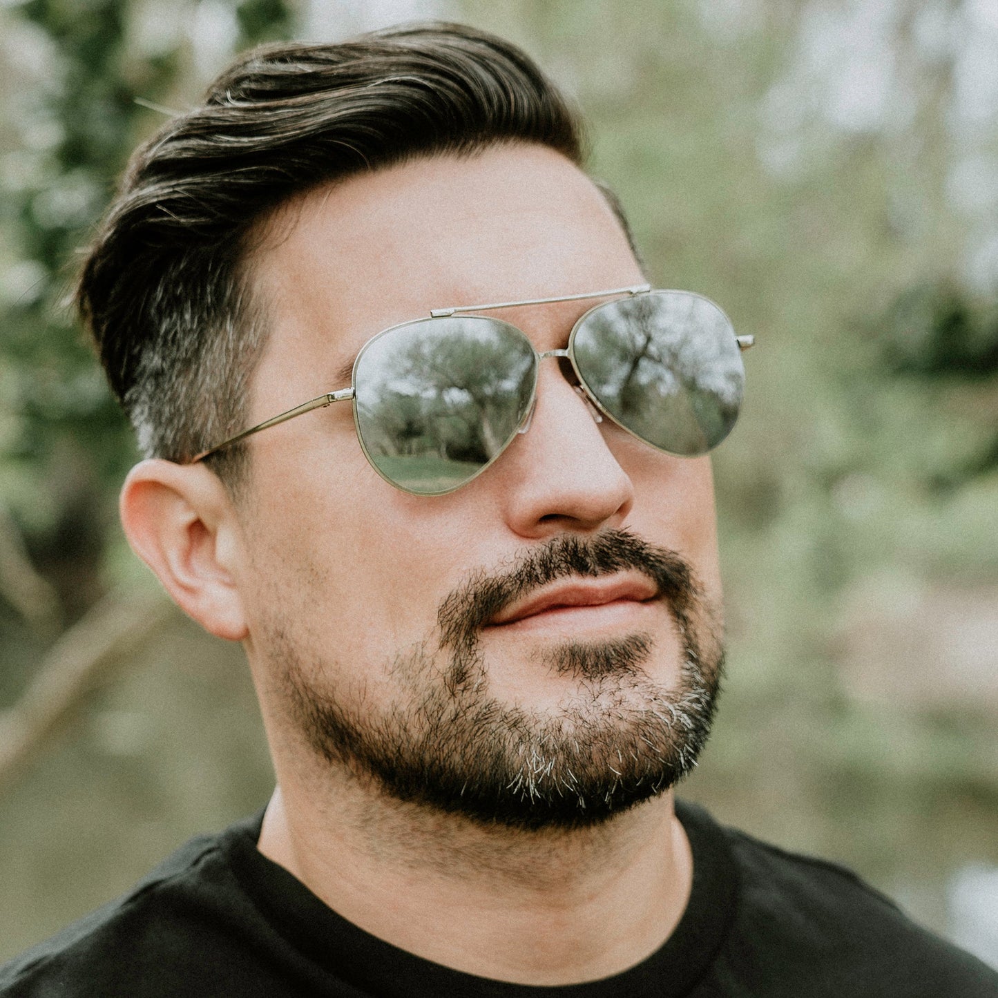 Retro Modern Mirrored Flat Lens Metal Aviator Sunglasses A318