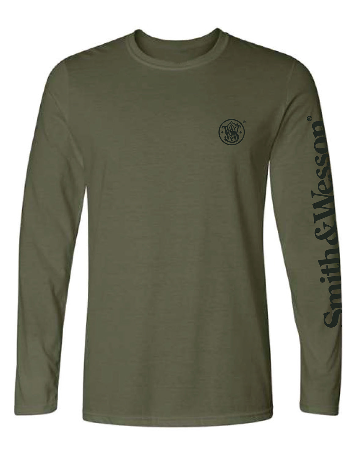 Smith & Wesson® Long Sleeve Tee with Arm Logo in Military Green