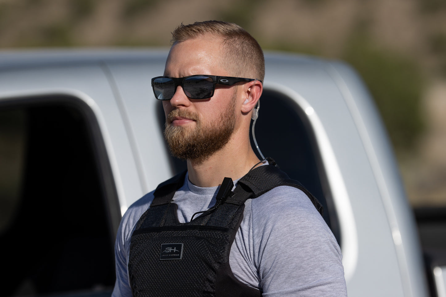 Tactical Braided Fiber Mic & Tube Earpiece Kit - Fits: Harris/Thales/Tri- PRC, Falcon Series, MBITR Series, (NATO U229/U329 Connector)