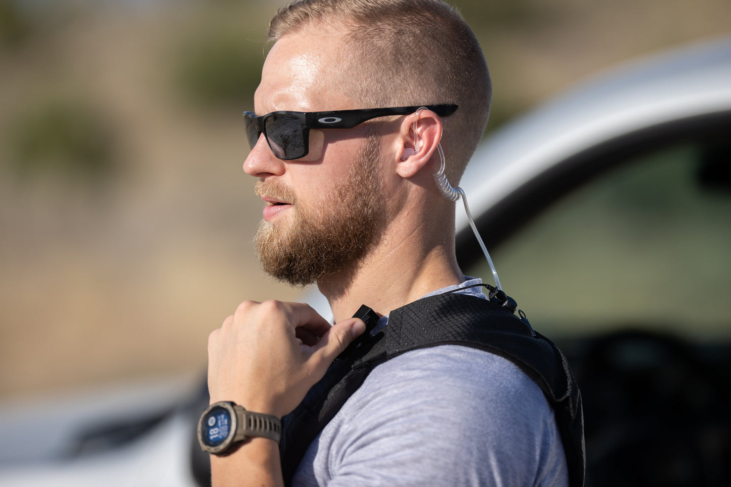 Velcro Tactical Mic & Earpiece Braided Fiber Kit w/ Quick Disconnect (Hirose) - BaoFeng: UV9G, UV9R, UV9R Plus, UV9R Pro, BF-A58, BF-558, BF-N9, UV-XR, GT-3WP, BF-9700, UV-5S, BF-R760, UV-82WP