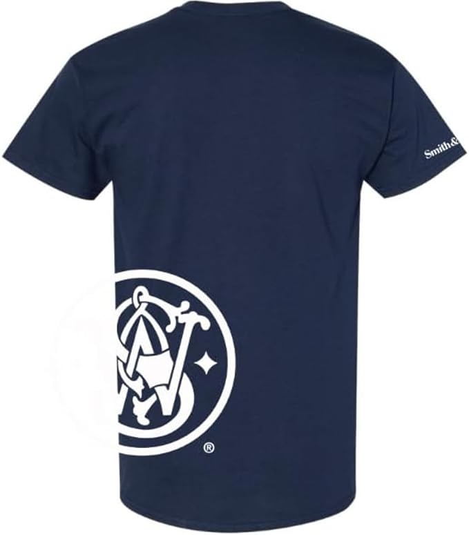 Smith & Wesson® Crewneck Wrap-Around Logo Short Sleeve Tee in Navy