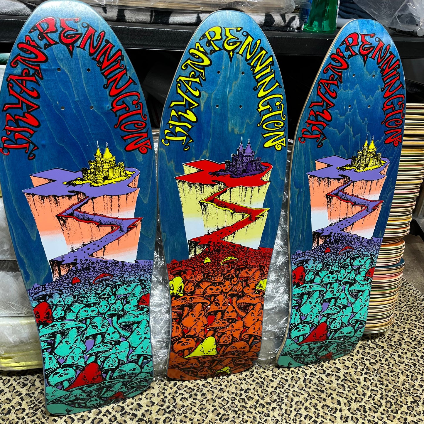 Bryan Pennington Marching Mushrooms "Rider" 9.5”x30” BBC Deck (PRE-ORDER, NOVEMBER)
