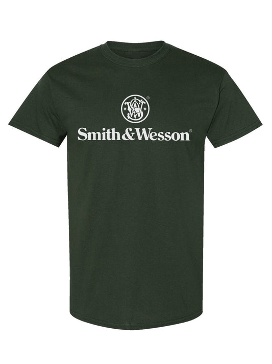 Smith & Wesson® Stacked Logo Men's Short Sleeve Tee – Forest Green