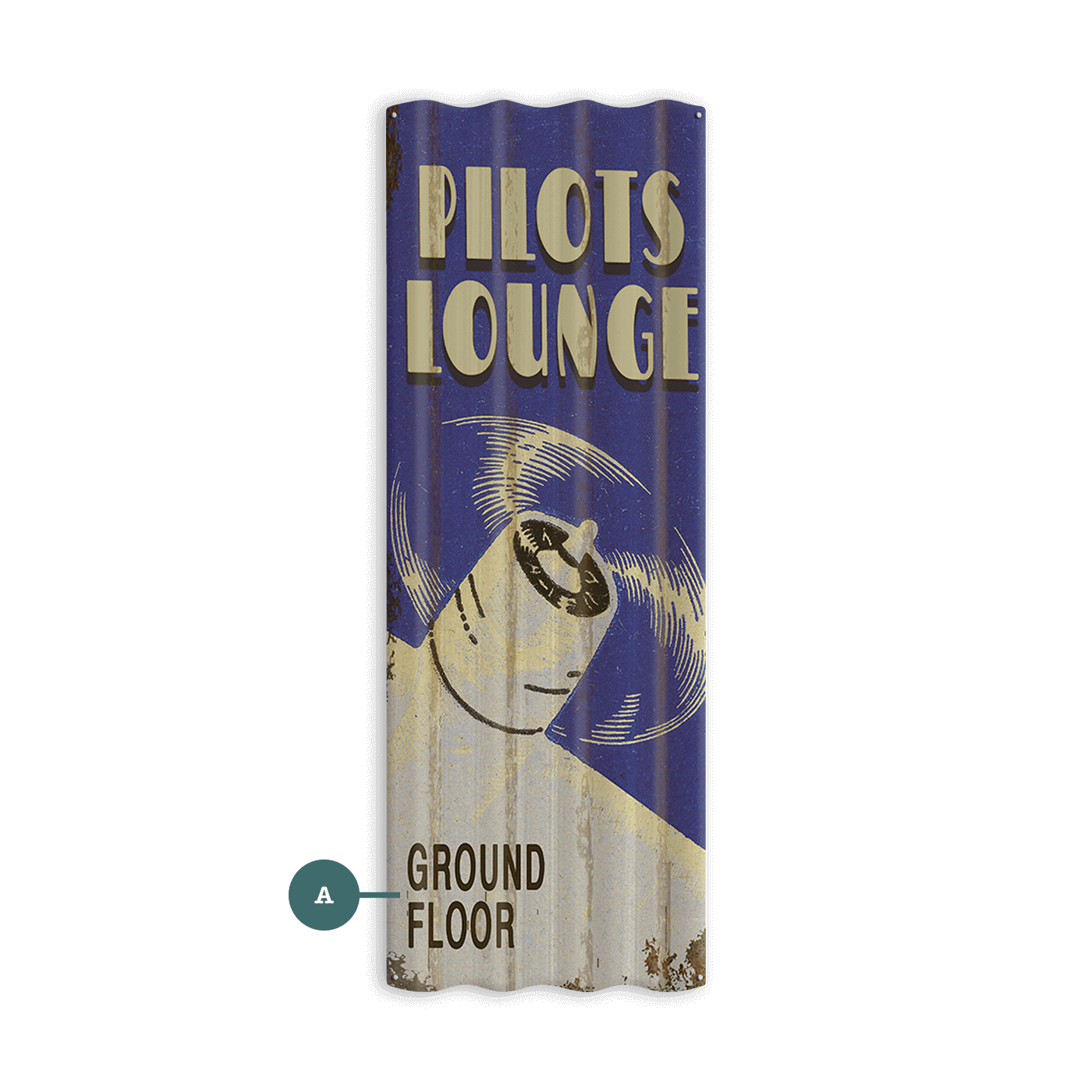 Pilots Lounge - Corrugated Metal Wall Art