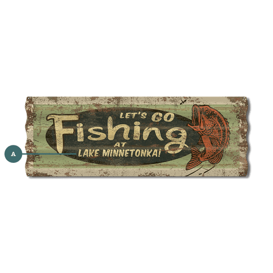 Let's Go Fishing - Corrugated Metal Wall Art