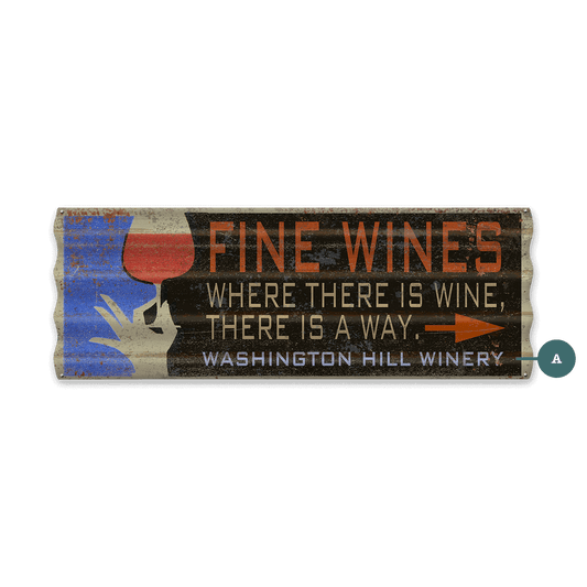 Fine Wines - Corrugated Metal Wall Art