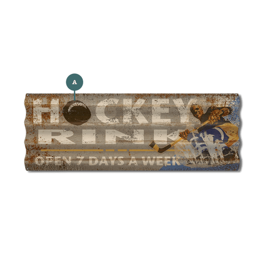 Hockey Rink - Corrugated Metal Wall Art