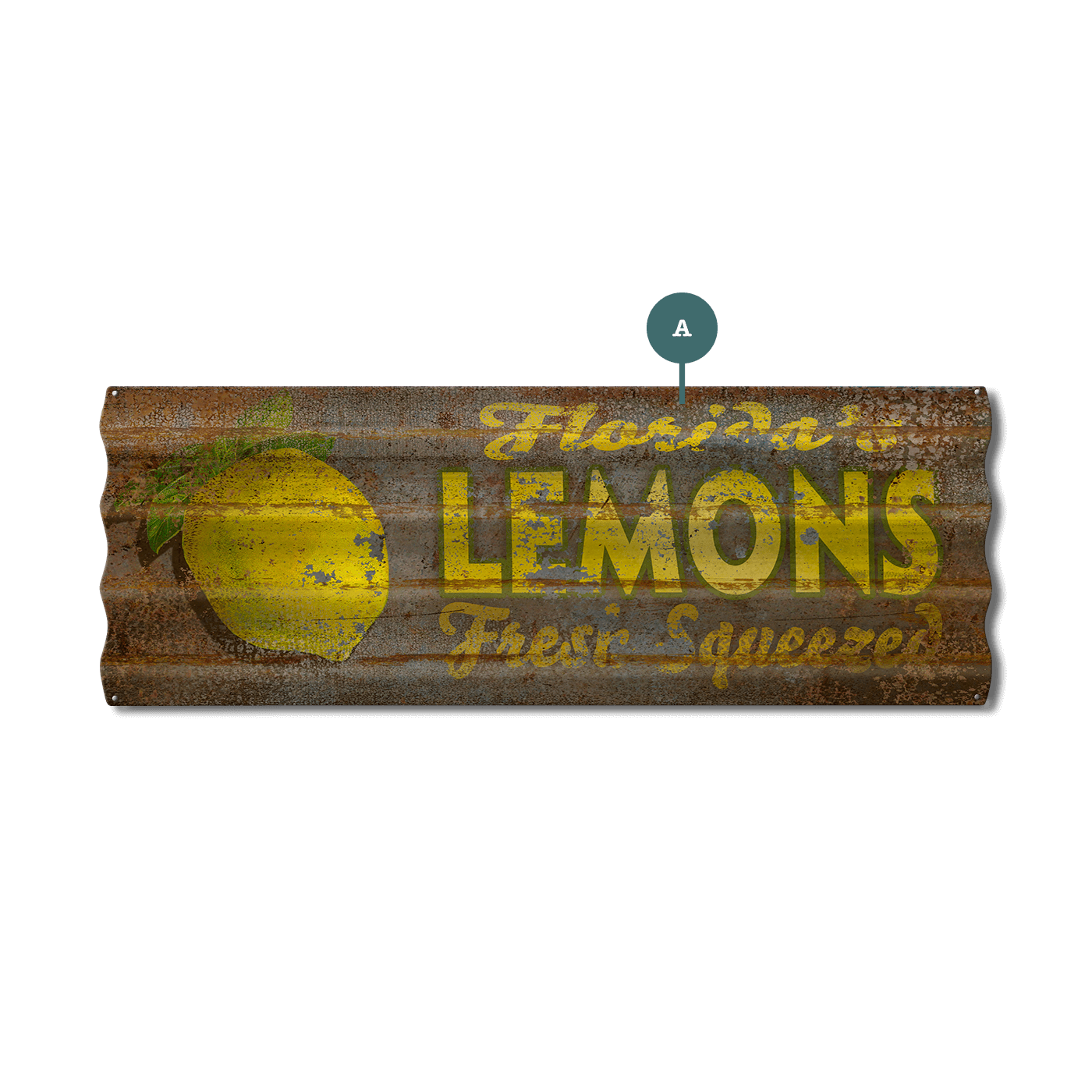 Fresh Squeezed Lemons - Corrugated Metal Wall Art