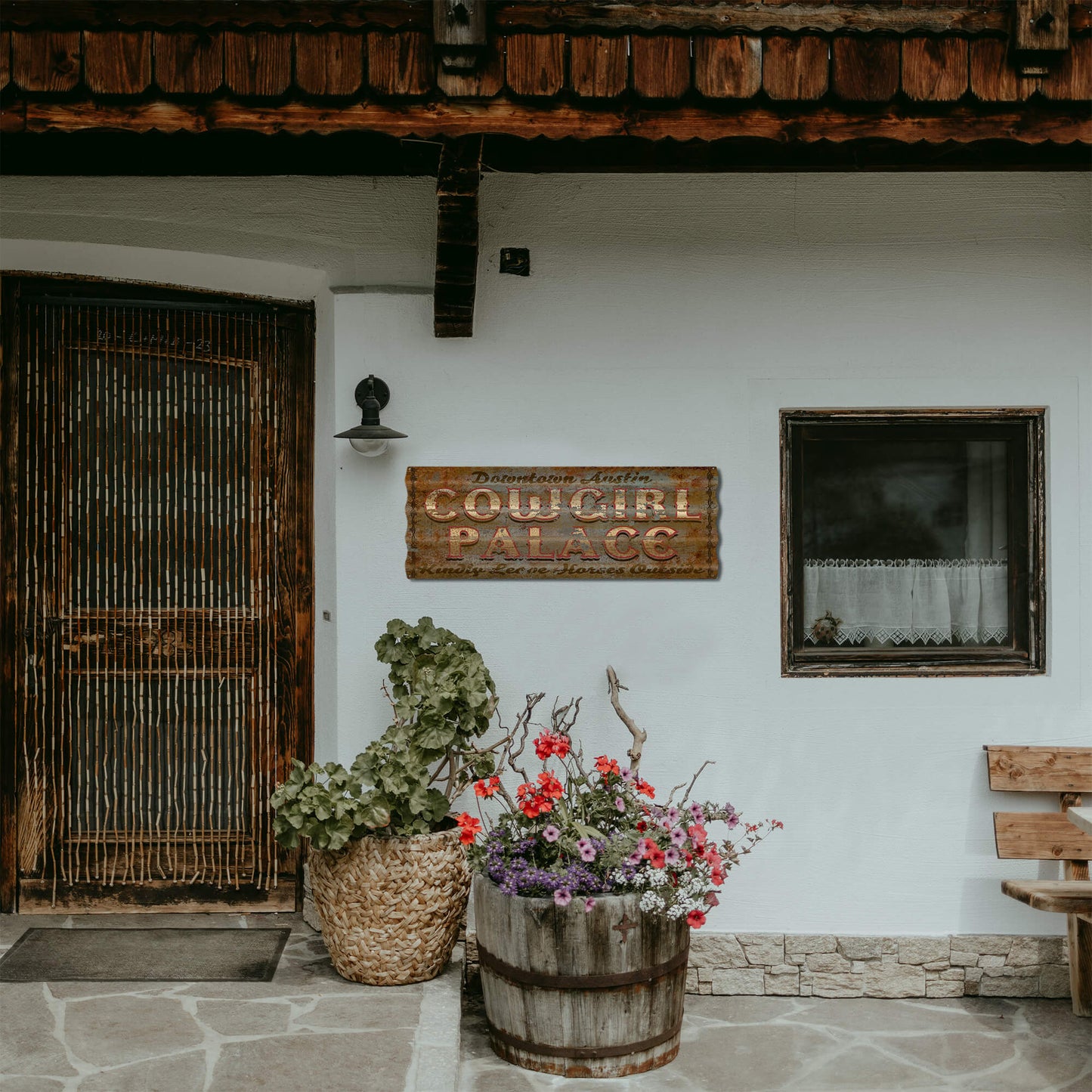 Cowgirl Palace - Corrugated Metal Wall Art