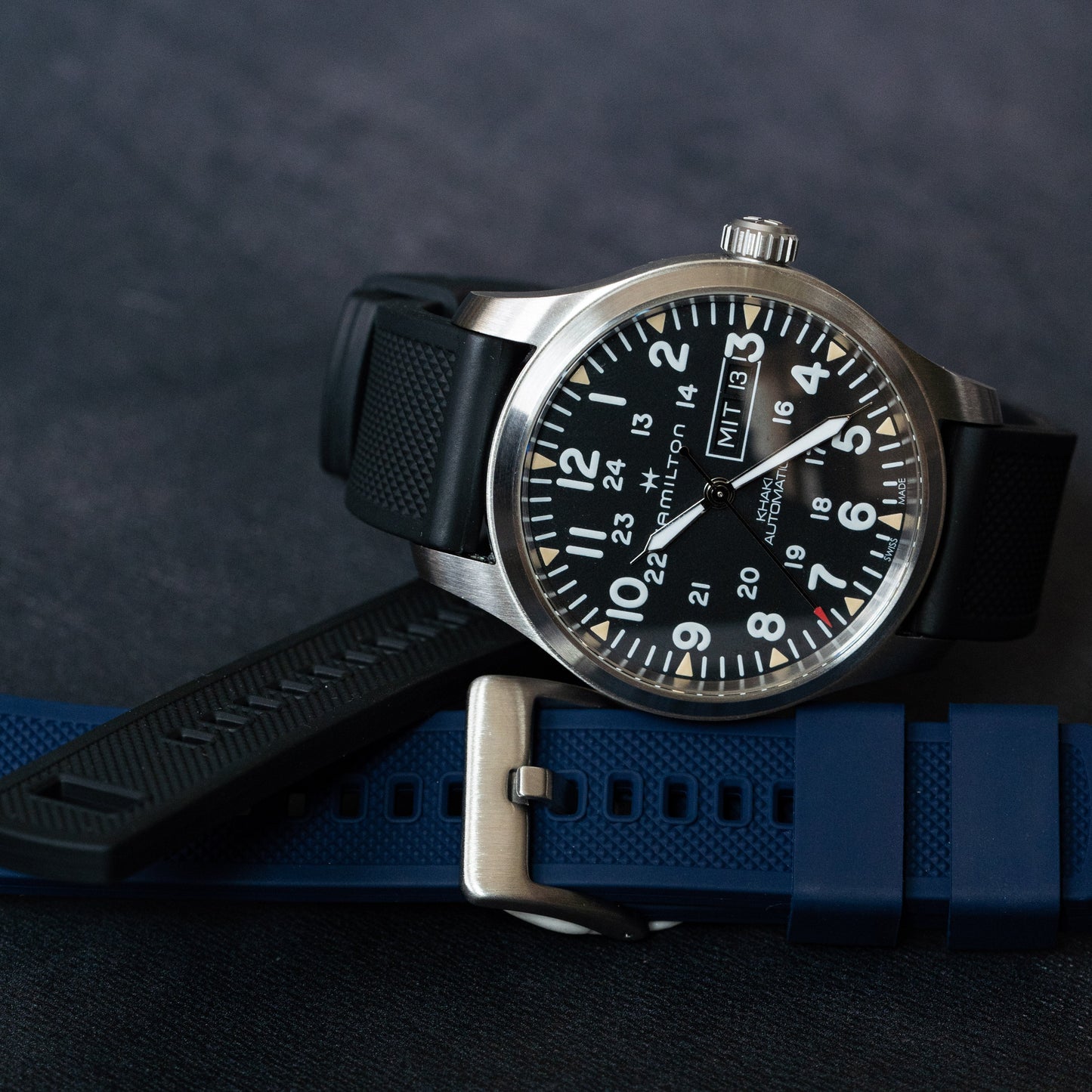 Navy Blue Elite FKM Rubber Watch Band