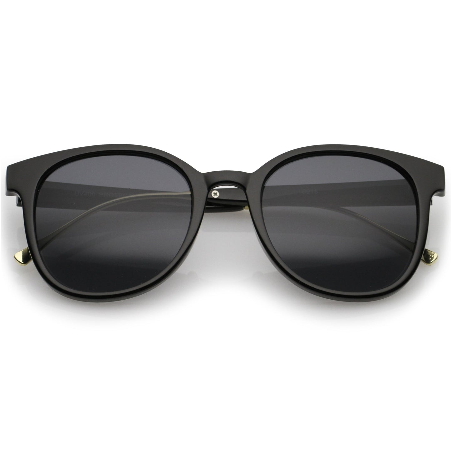 Casual Metal Temple Square Lens Horn Rimmed Sunglasses A750