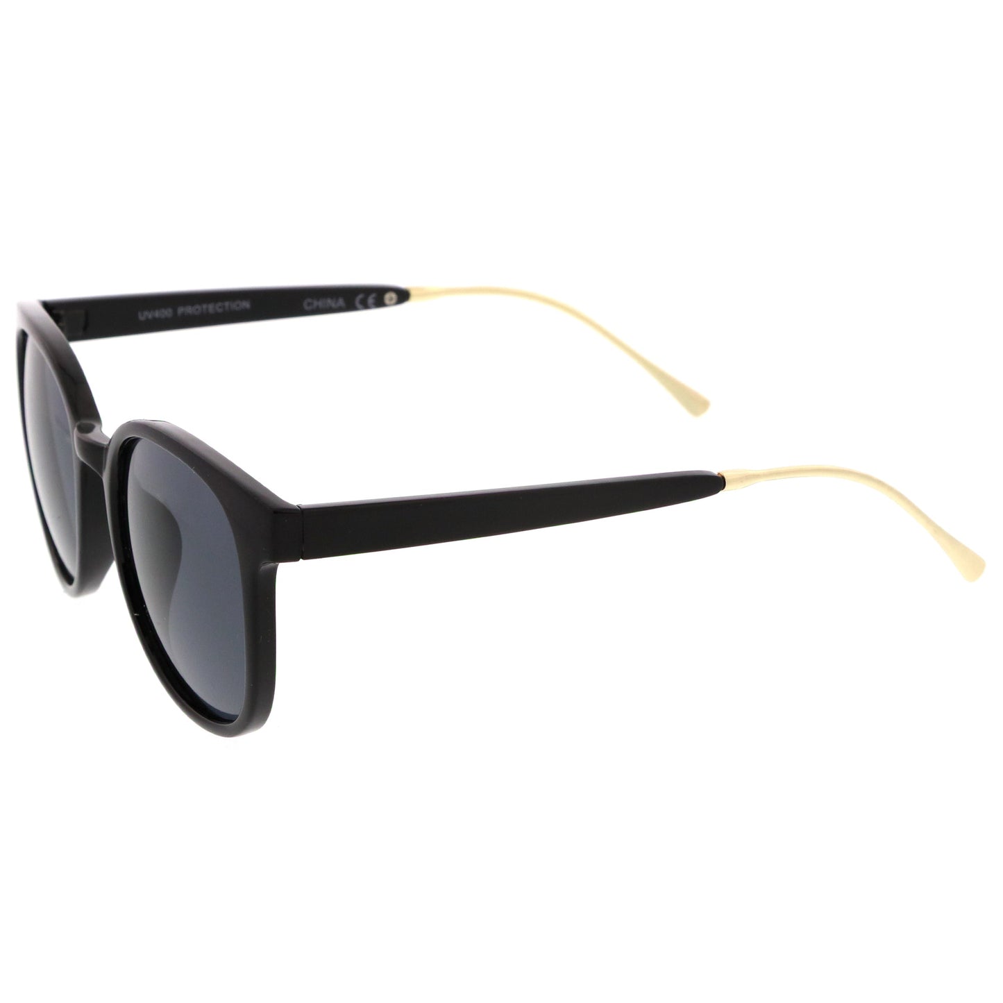 Casual Metal Temple Square Lens Horn Rimmed Sunglasses A750