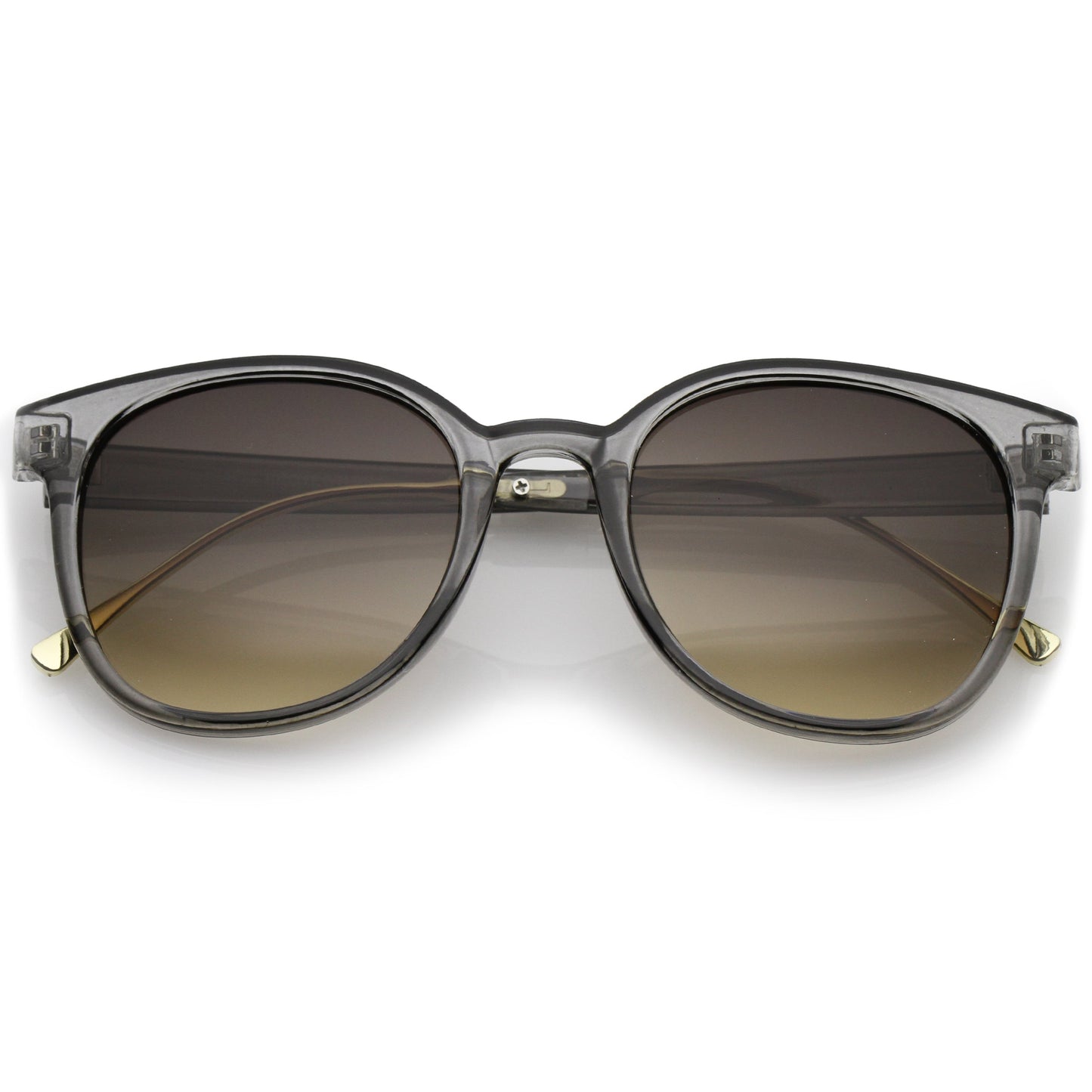 Casual Metal Temple Square Lens Horn Rimmed Sunglasses A750