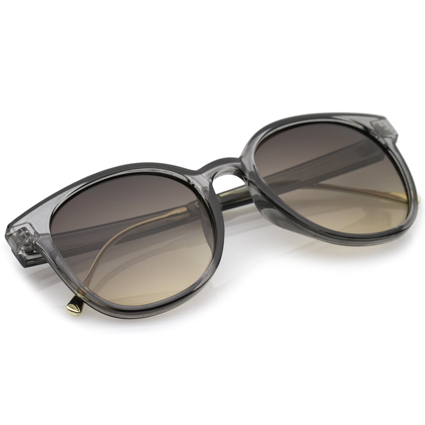 Casual Metal Temple Square Lens Horn Rimmed Sunglasses A750