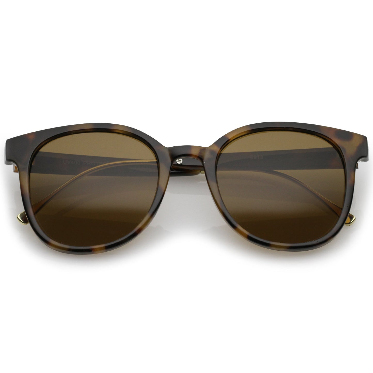 Casual Metal Temple Square Lens Horn Rimmed Sunglasses A750