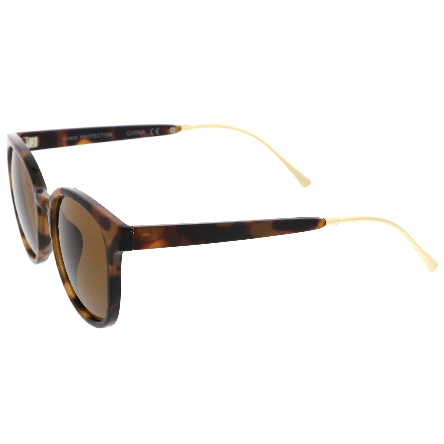 Casual Metal Temple Square Lens Horn Rimmed Sunglasses A750