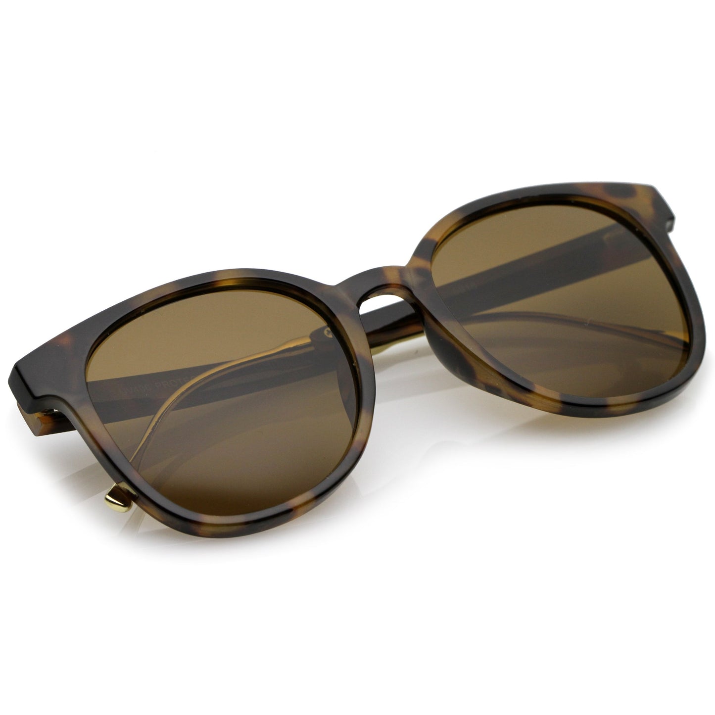 Casual Metal Temple Square Lens Horn Rimmed Sunglasses A750