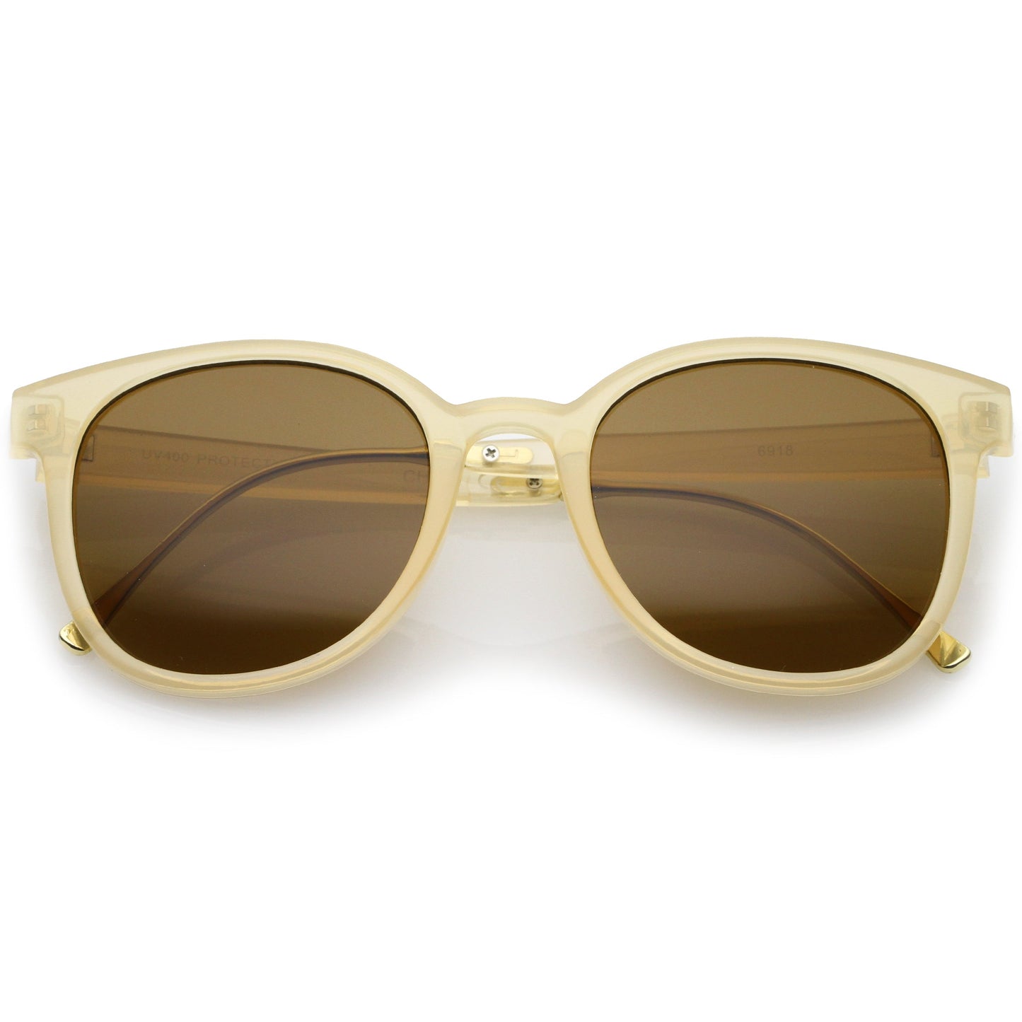 Casual Metal Temple Square Lens Horn Rimmed Sunglasses A750