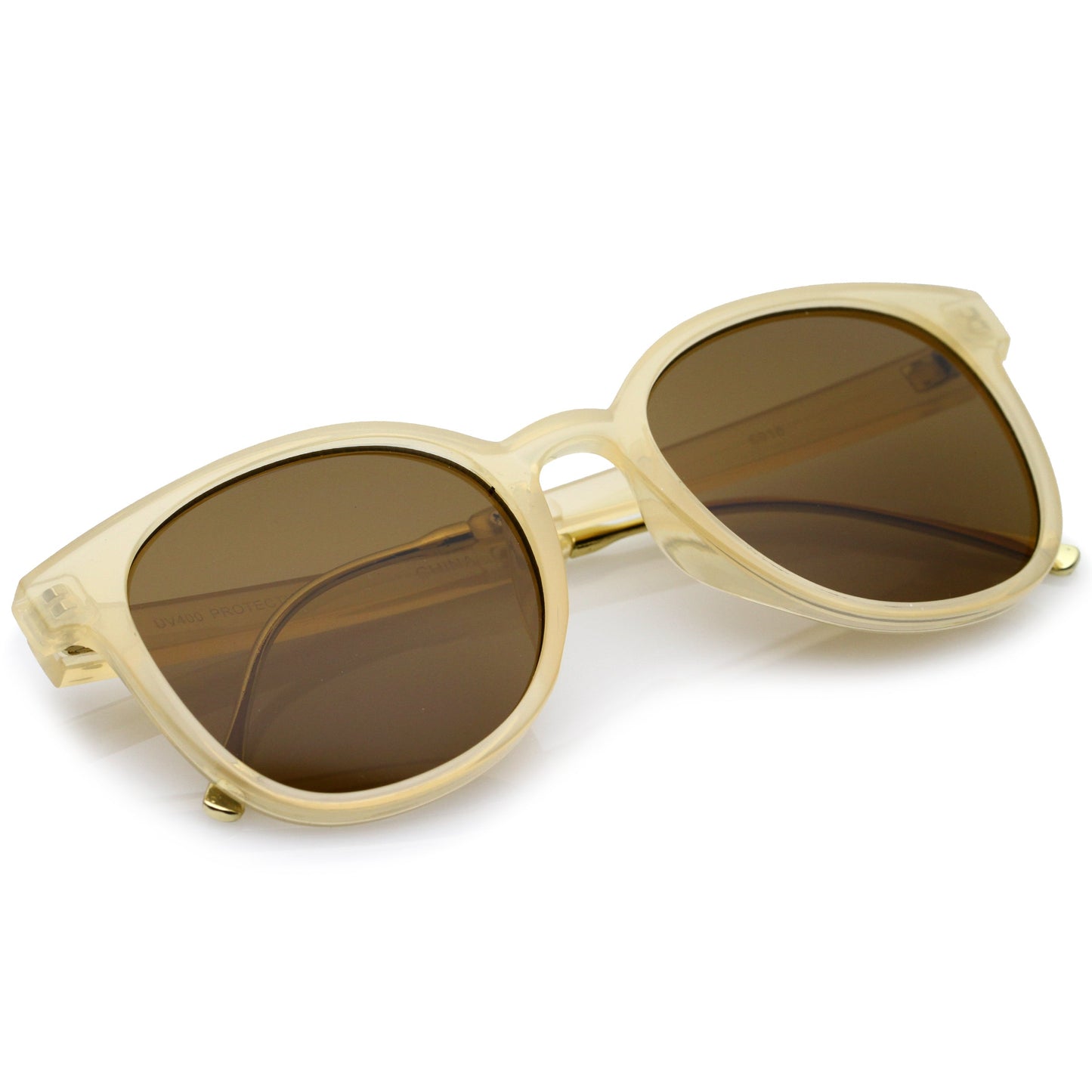 Casual Metal Temple Square Lens Horn Rimmed Sunglasses A750