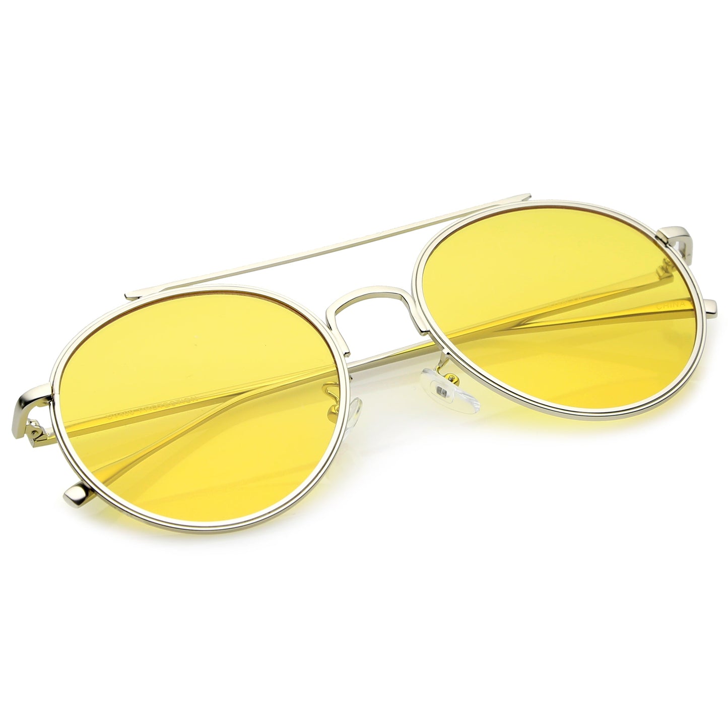 Modern Slim Round Color Tone Aviator Sunglasses A871