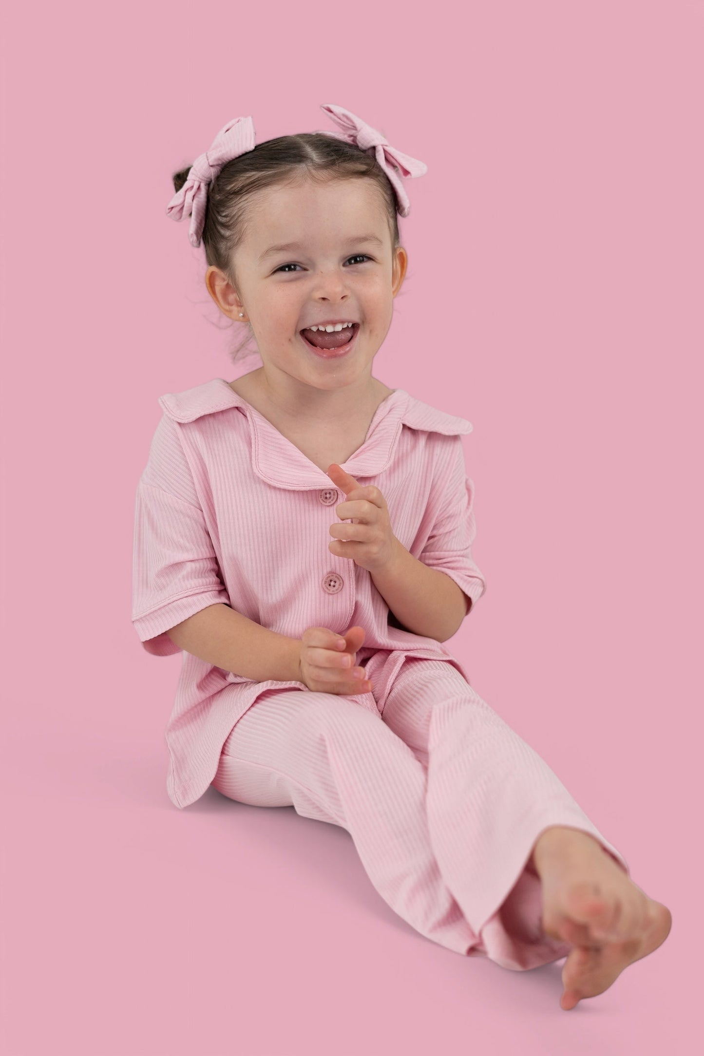 PINK ROSE DREAM GIRL'S FLARE SET