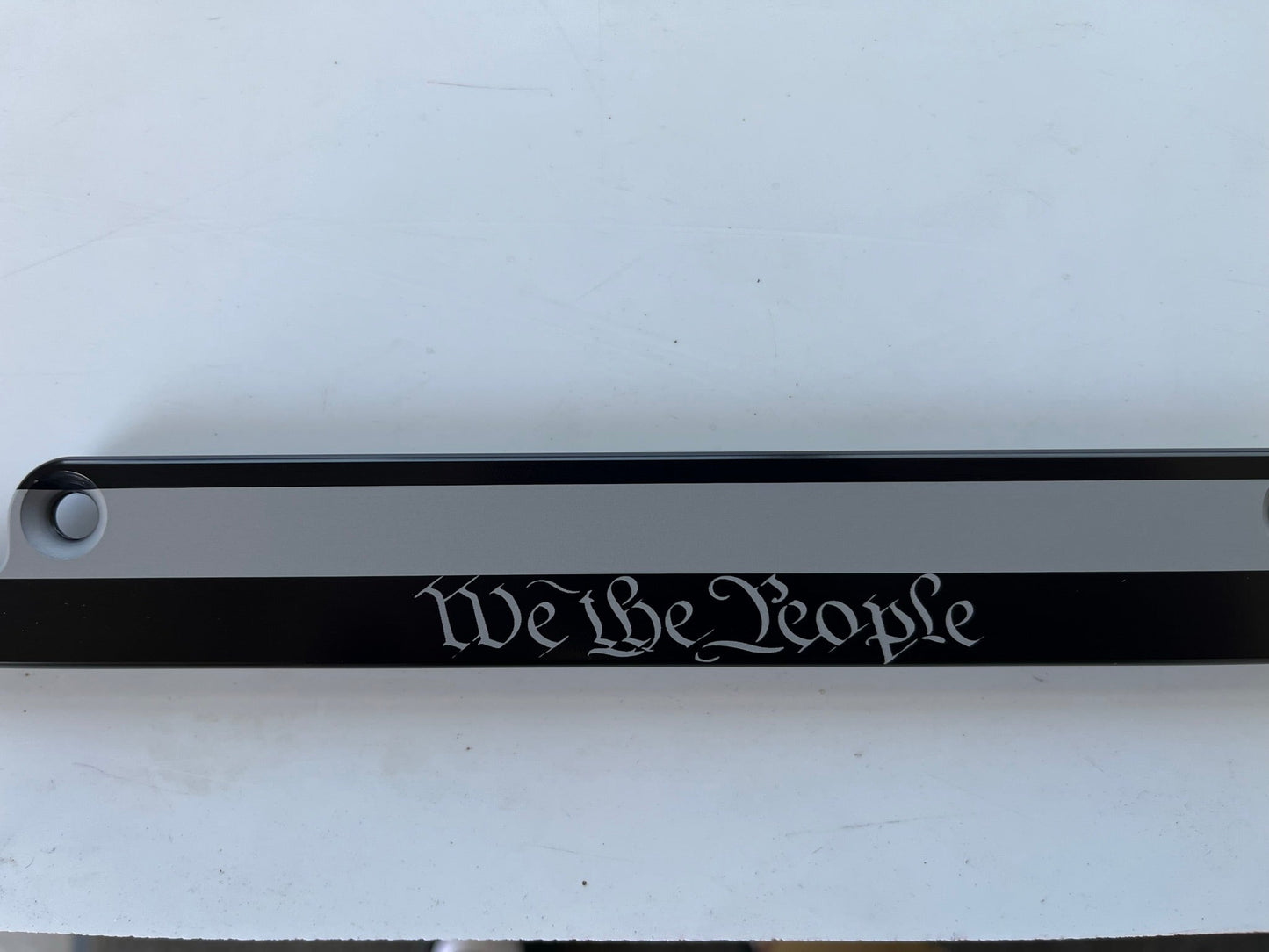 American Flag We The People In God We Trust Billet Aluminum License Plate Frame