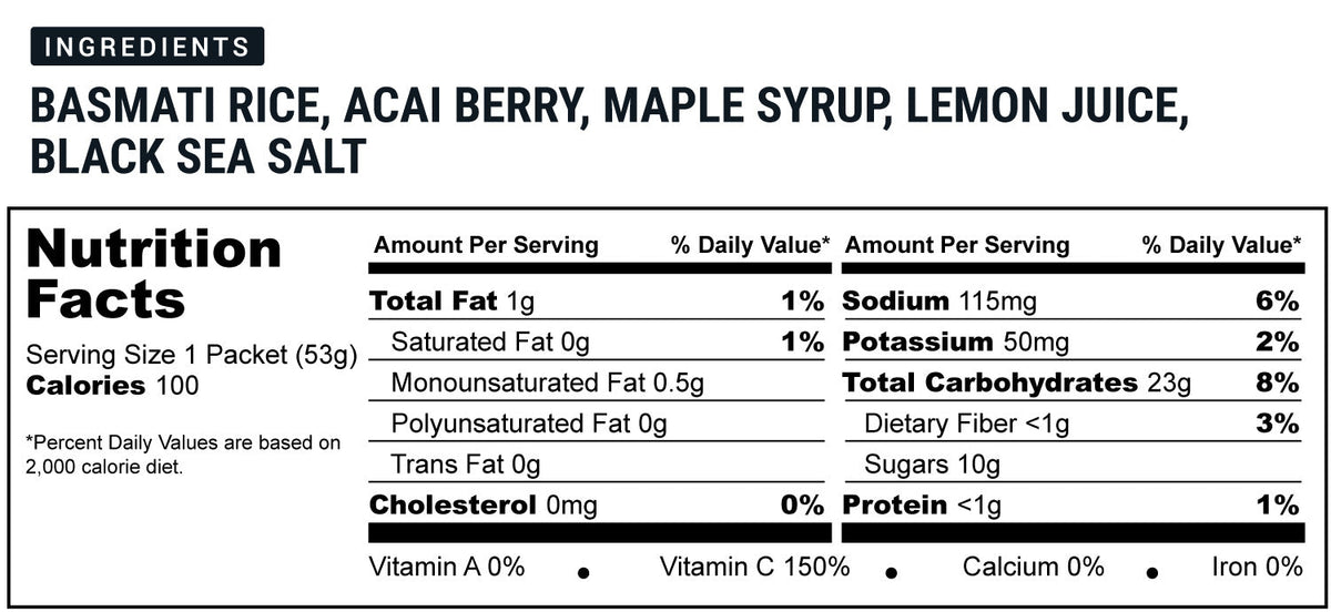 Acai Power Snack (Vegan) 100 Kcal - A Light Energy Gel For Daily Training