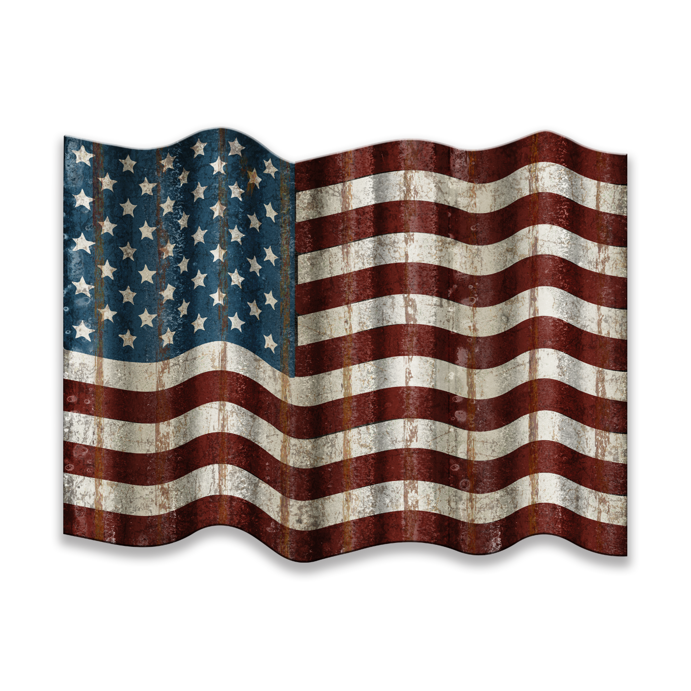 Waving American Flag - Corrugated Metal Wall Art