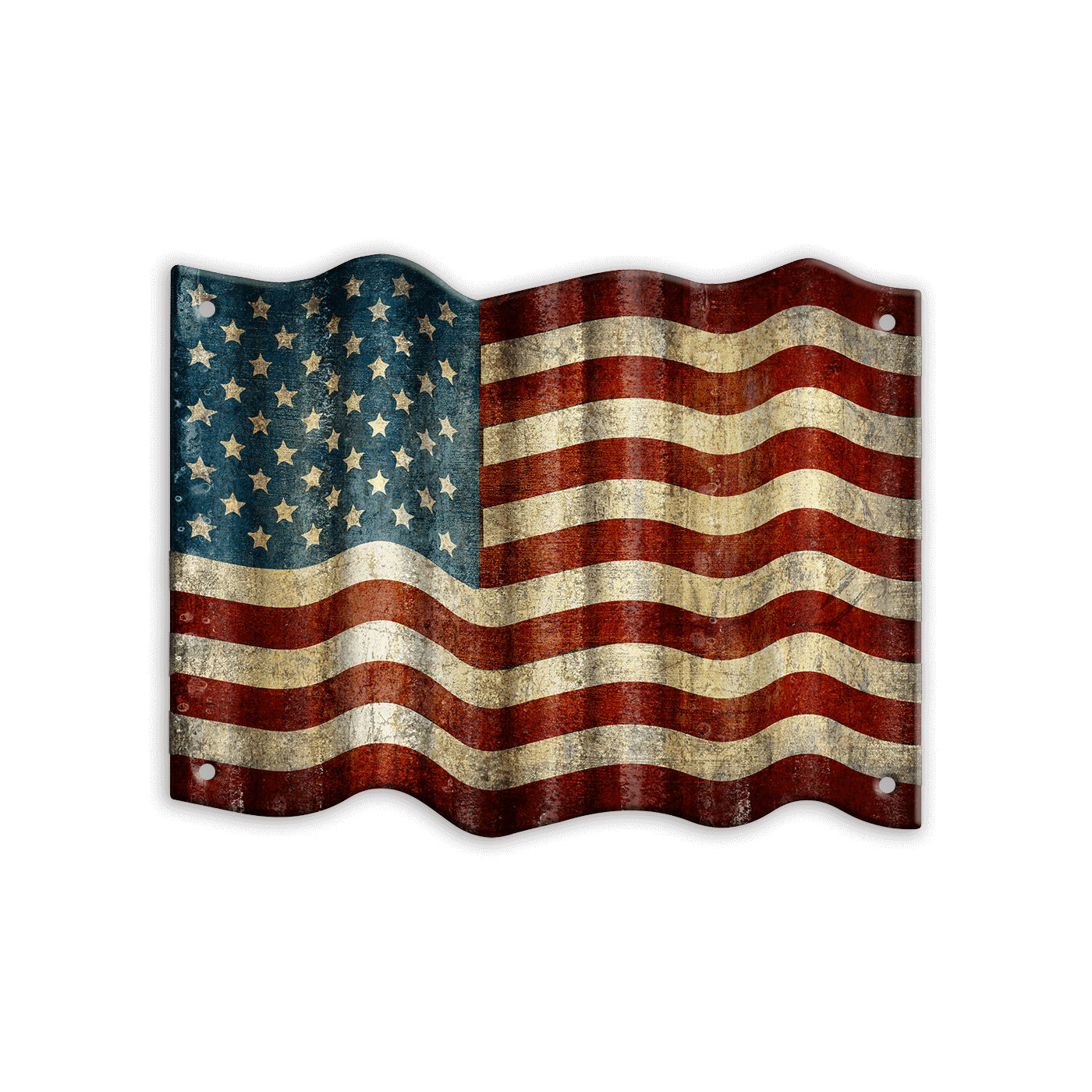 Waving American Flag - Corrugated Metal Wall Art