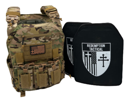 BIG BOY Crusader 2.0 XL Armor COMBO PACKAGE LIGHTWEIGHT LEVEL IV (2) XL Ceramic Front/Back Plates