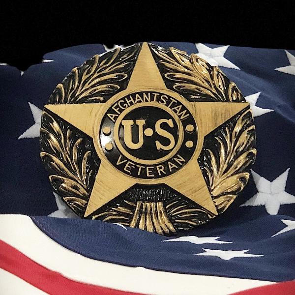 Afghanistan War Veteran Grave Marker & Flag Holder with Aluminum Ground Spike | Made in USA