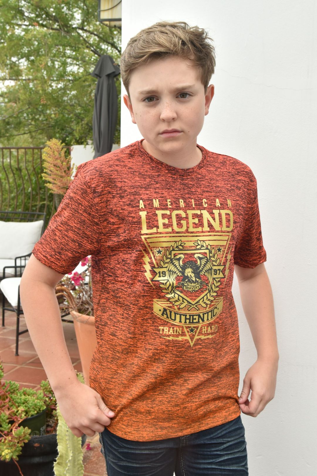 Kid's American Legend Orange Ombre Quick Dry T-shirt